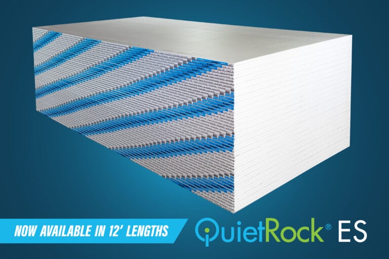 Photo of QuietRock® ES now available in 12-foot lengths.